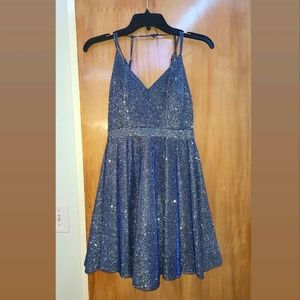 Sparkly blue homecoming dress
